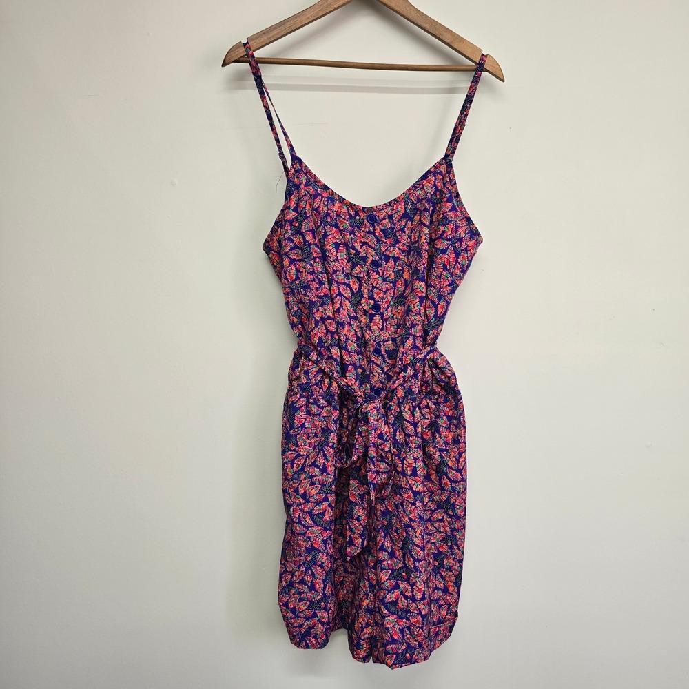 Forever 21+ Tropical Leaf Print Romper Womens 1X Boho Summer Lightweight‎